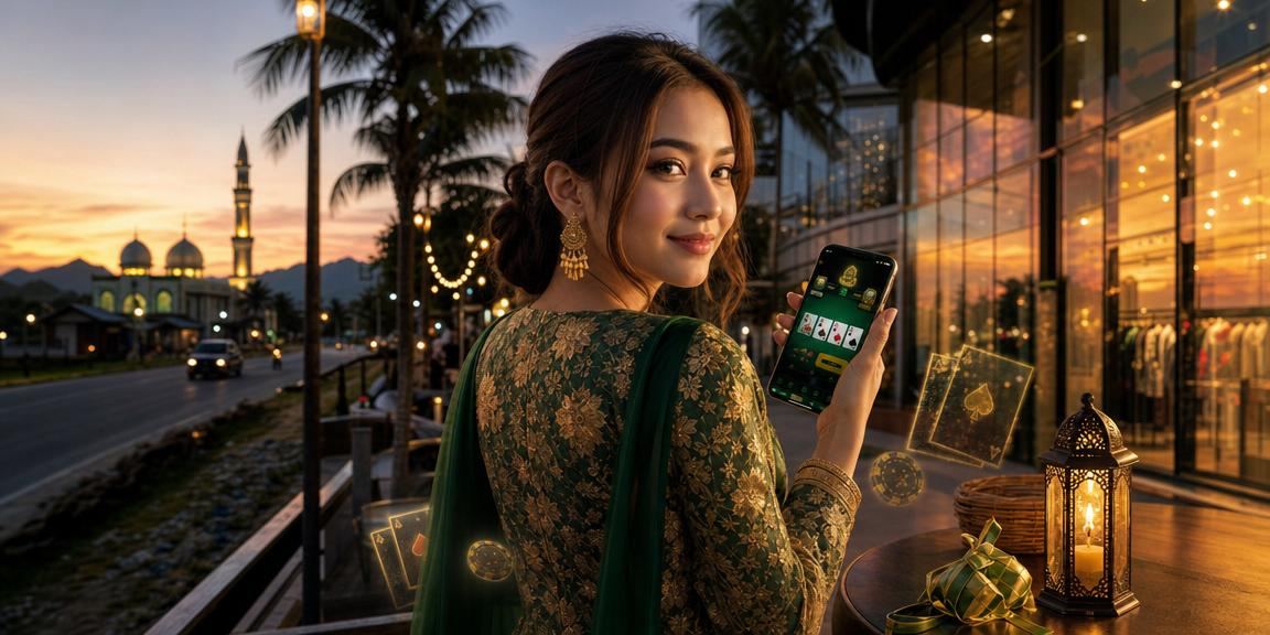 Permainan poker Malaysia bertema Hari Raya dalam suasana perayaan pada platform mh784